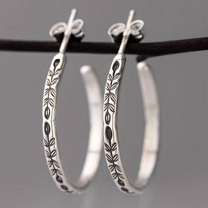 Bloom - Unique Silvery Hoop Earrings
