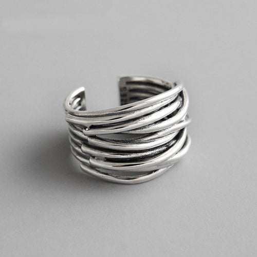 Adjustable Layered 925 Sterling Silver Ring
