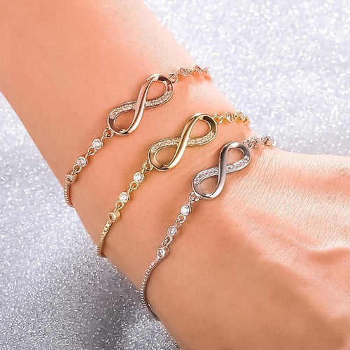Adjustable Silver Infinity Bracelet