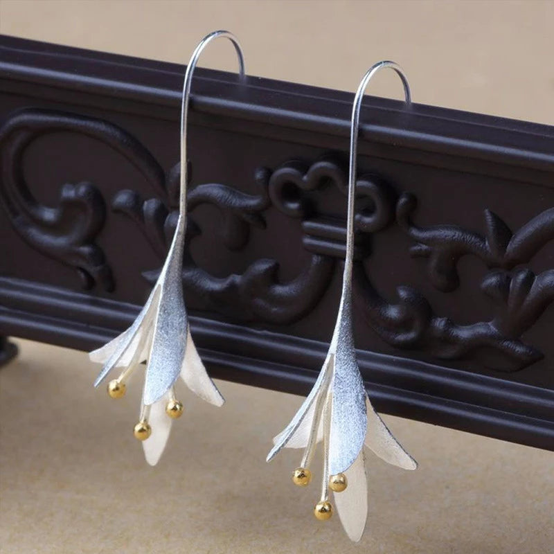 Exclusive Silver Floral Earrings