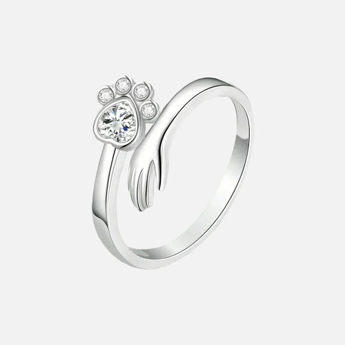 Adjustable Ring Hand and Paw Print Design