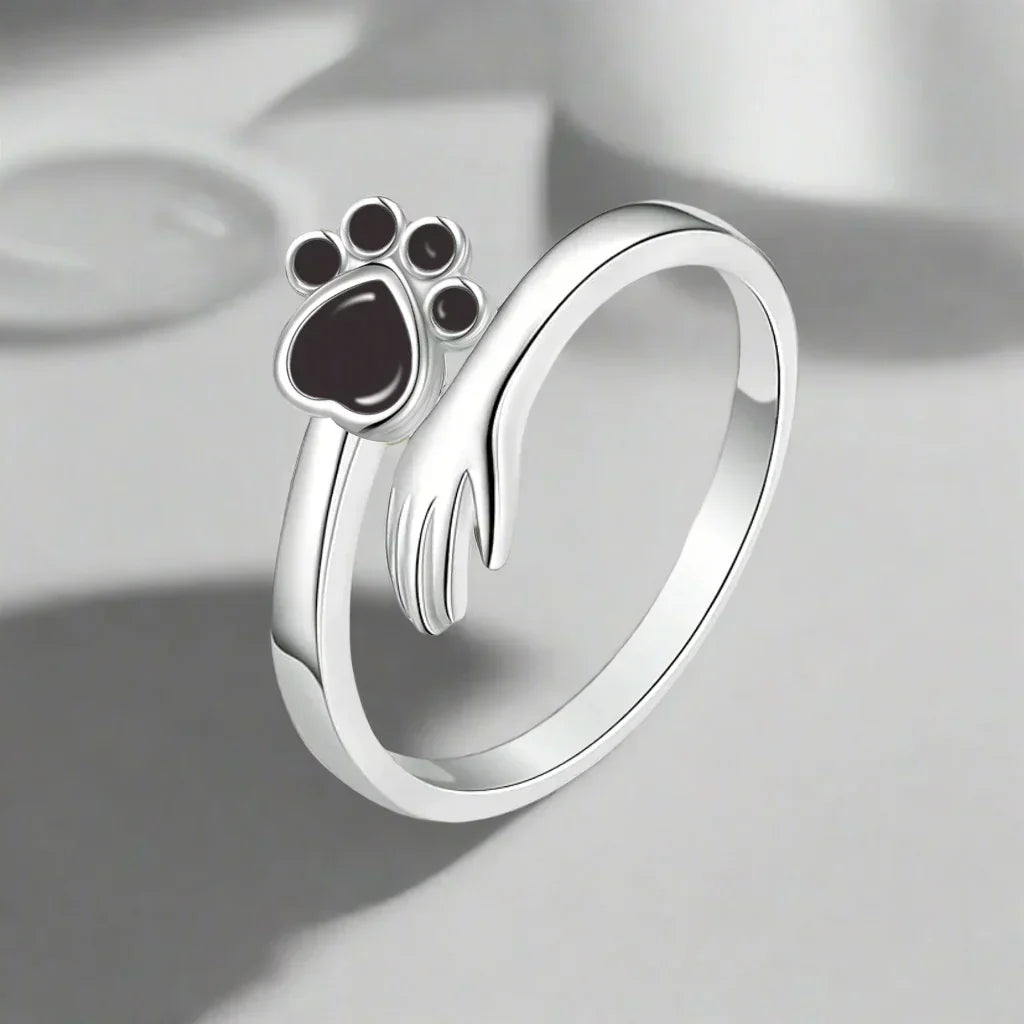 Adjustable Ring Hand and Paw Print Design