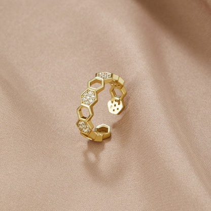 Bee - Gold & Crystal Ring