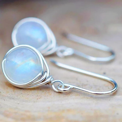 Exclusive Silver Moonstone Drop Earrings