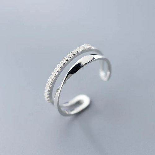 Adjustable Silver Zirconium Ring - A Timeless Treasure