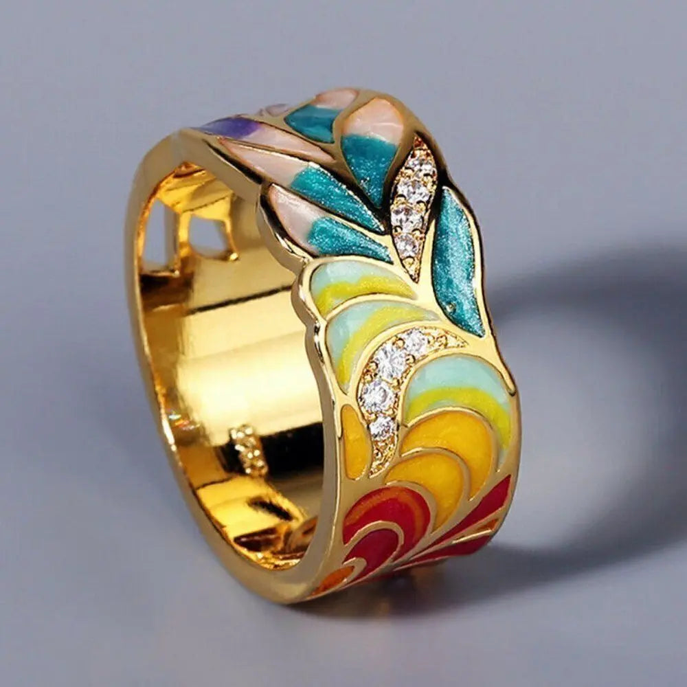 Artisan Floral Ring in Antique Gold