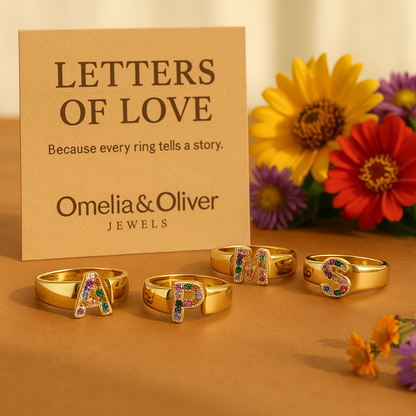 Aura - Gold Stainless Steel Initial Ring