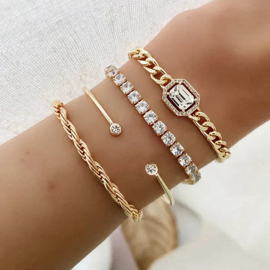 Bliss - Radiant 18K Gold Bracelet Set